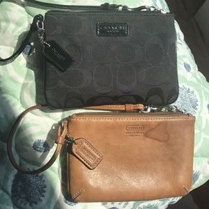 Coach Black and Brown Leather Wristlets